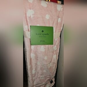 Kate Spade Pink Heart Plush Throw